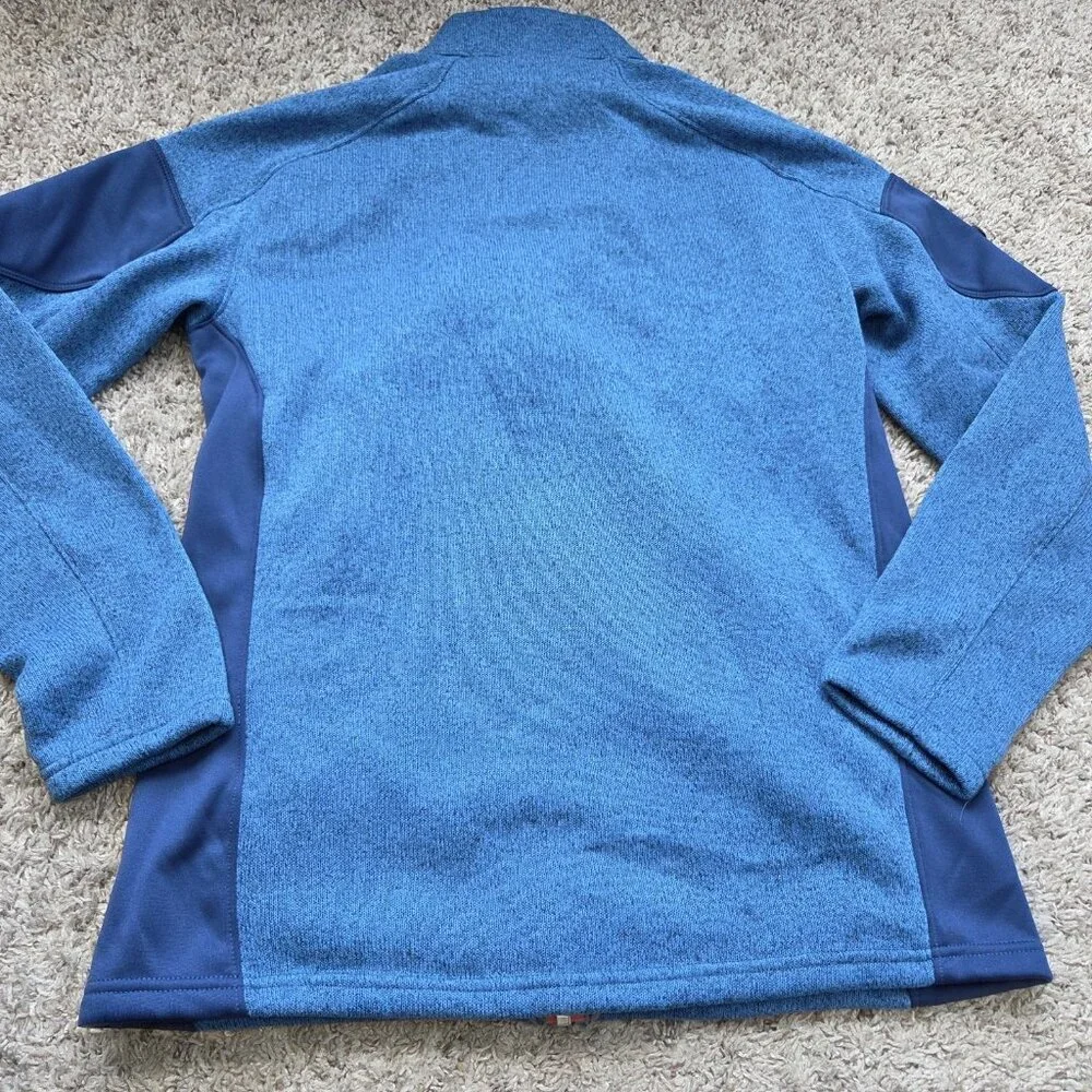 Spyder Empire Fleece Jacket Mens Large Full Zip Pockets Blue Orange Tag